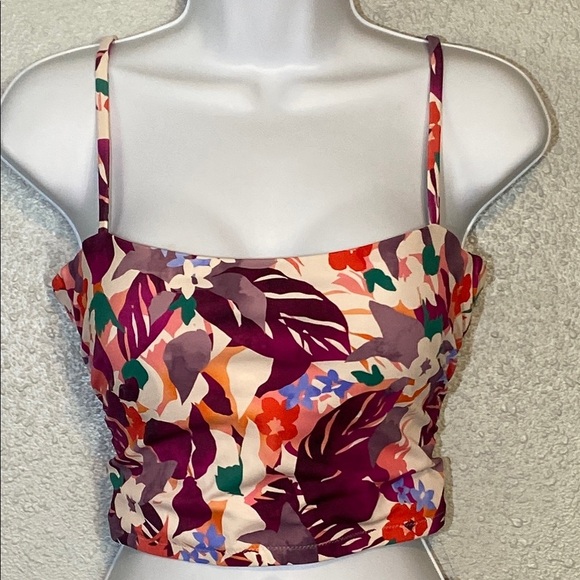 🆕 Athleta Tropical Fitted Bustier Camisole Bikini Top - Picture 10 of 11